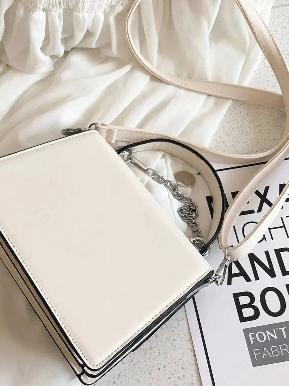 Chain PU Leather Detachable Shoulder Strap Handbag for Versatile Styling - Redemption By Ashley North