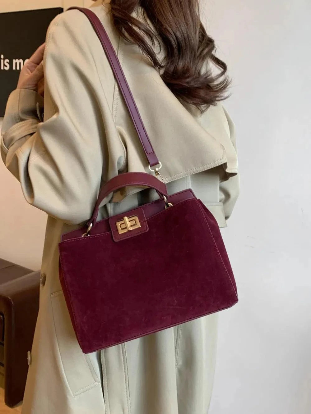 Solid Color Handbag with Removable Strap for Versatile Styling - Redemption By Ashley North