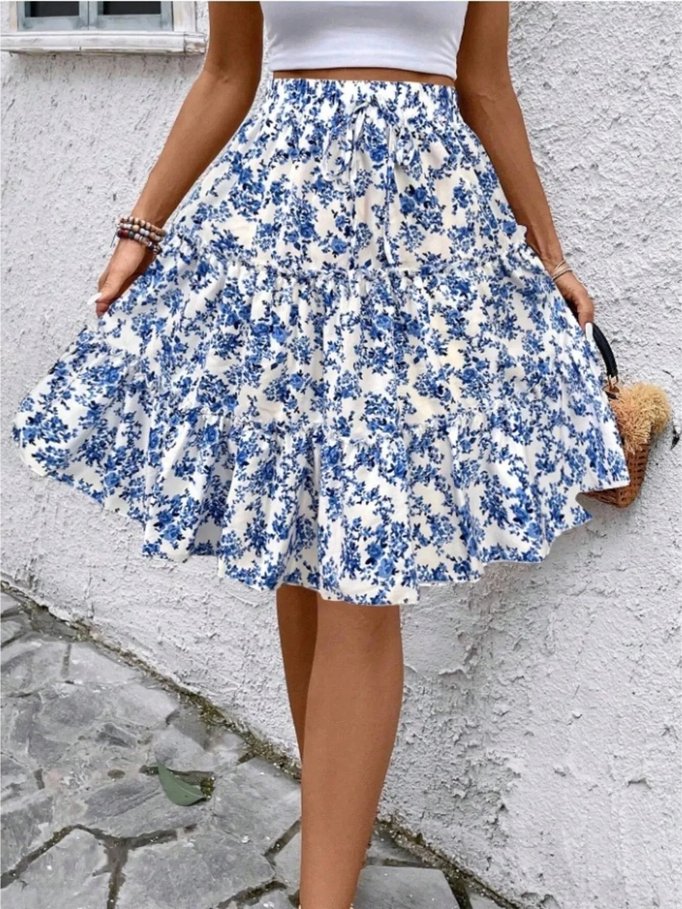 Floral Print Midi Skirt - Chic and Elegant Women's Fashion Statement - Redemption By Ashley North