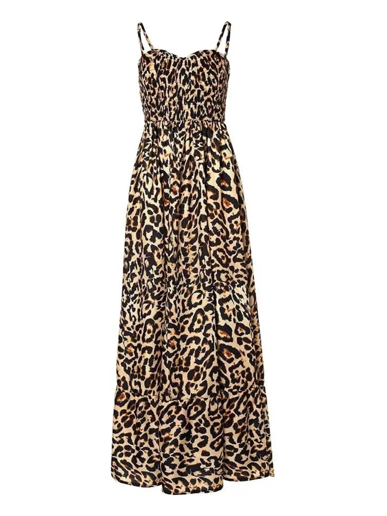 Full Size Leopard Print Dress - Spaghetti Strap Maxi Dress for Plus Size Fashion - Redemption By Ashley North