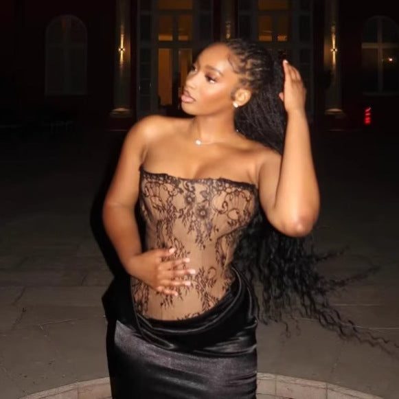 European American Sexy Bandage Tube Top Skirt French Style Hot Girl Outfit - Redemption By Ashley North