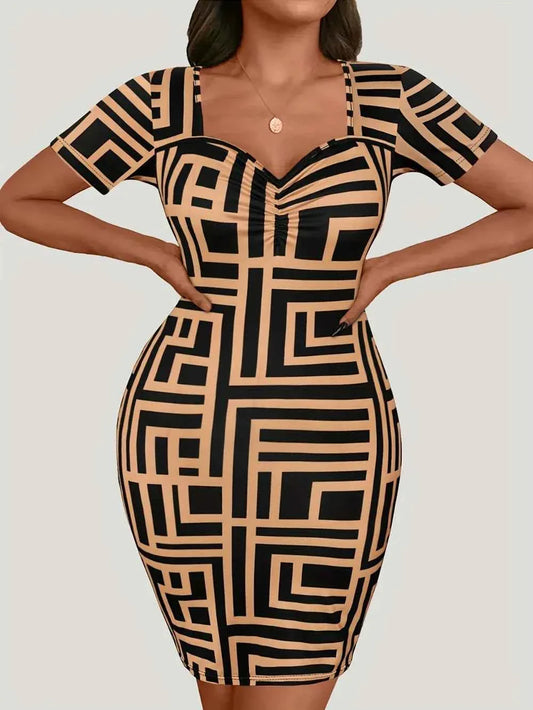 Plus Size Sweetheart Mini Dress with Short Sleeves for Effortless Style - Redemption By Ashley North