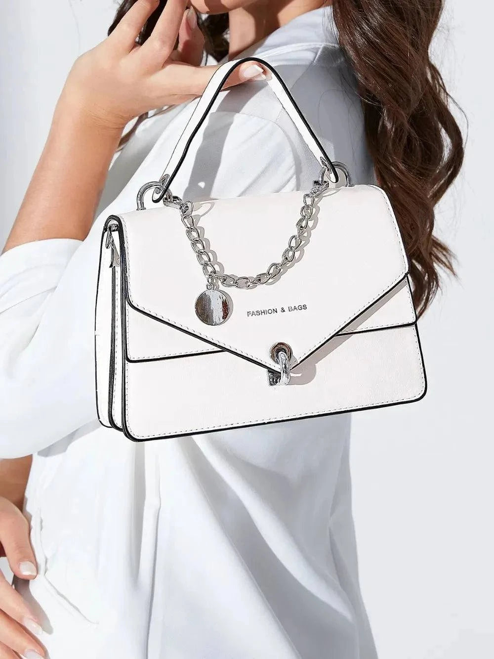 Chain PU Leather Detachable Shoulder Strap Handbag for Versatile Styling - Redemption By Ashley North