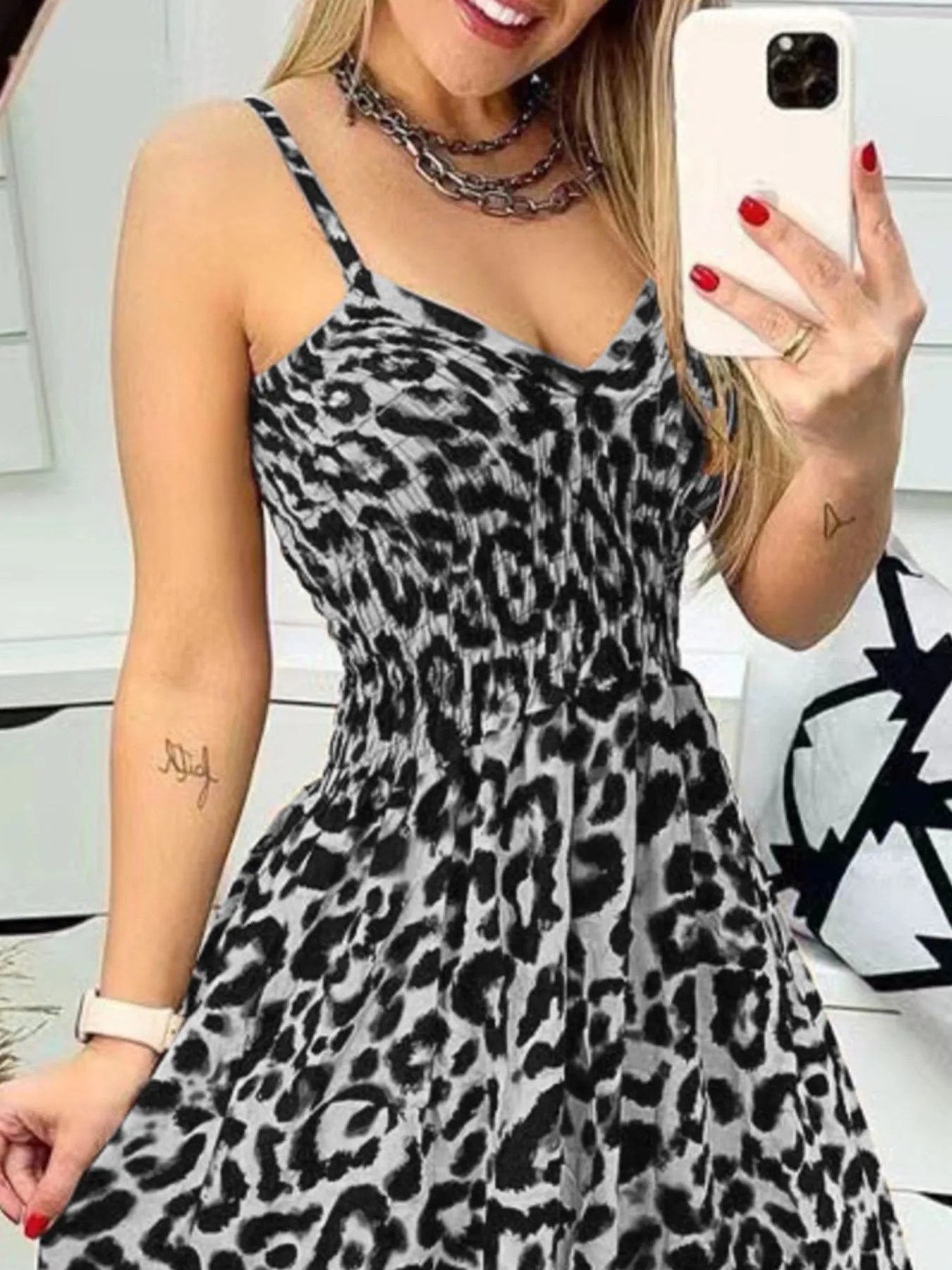 Full Size Leopard Print Dress - Spaghetti Strap Maxi Dress for Plus Size Fashion - Redemption By Ashley North