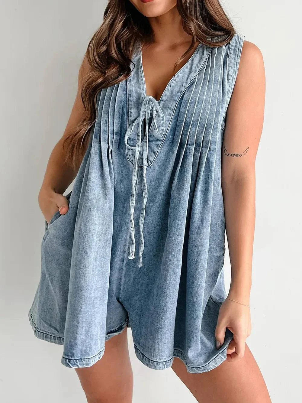 Tied Romper with Pockets - Stylish and Convenient Summer Wear - Redemption By Ashley North