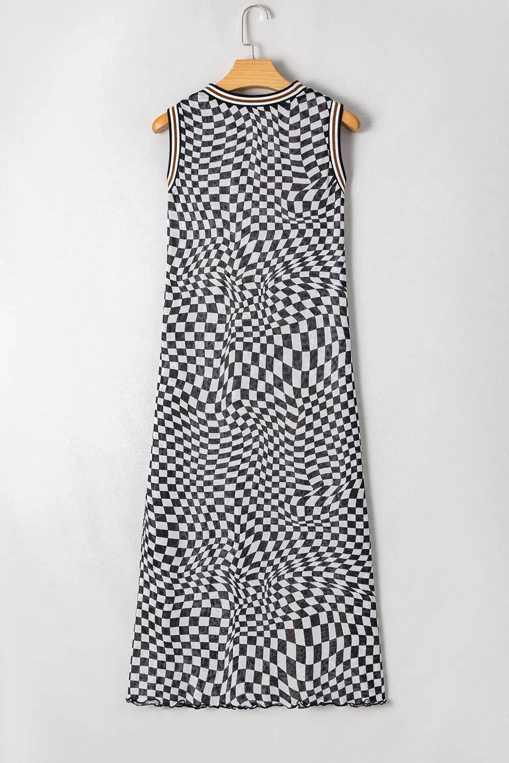 Checkered Sleeveless Midi Dress for Effortless Style and Elegance - Redemption By Ashley North