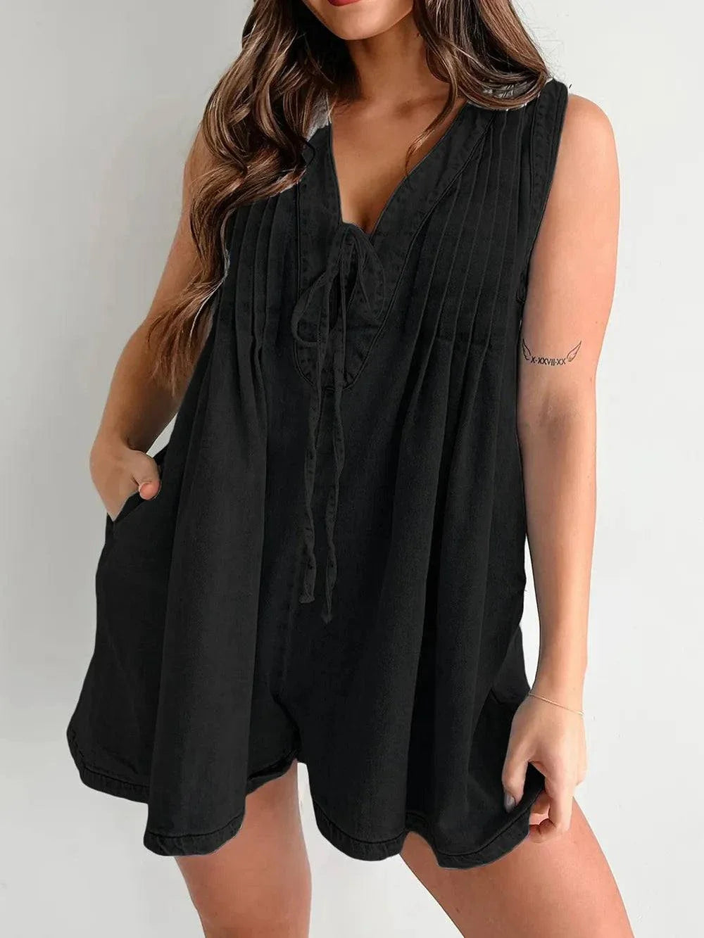 Tied Romper with Pockets - Stylish and Convenient Summer Wear - Redemption By Ashley North