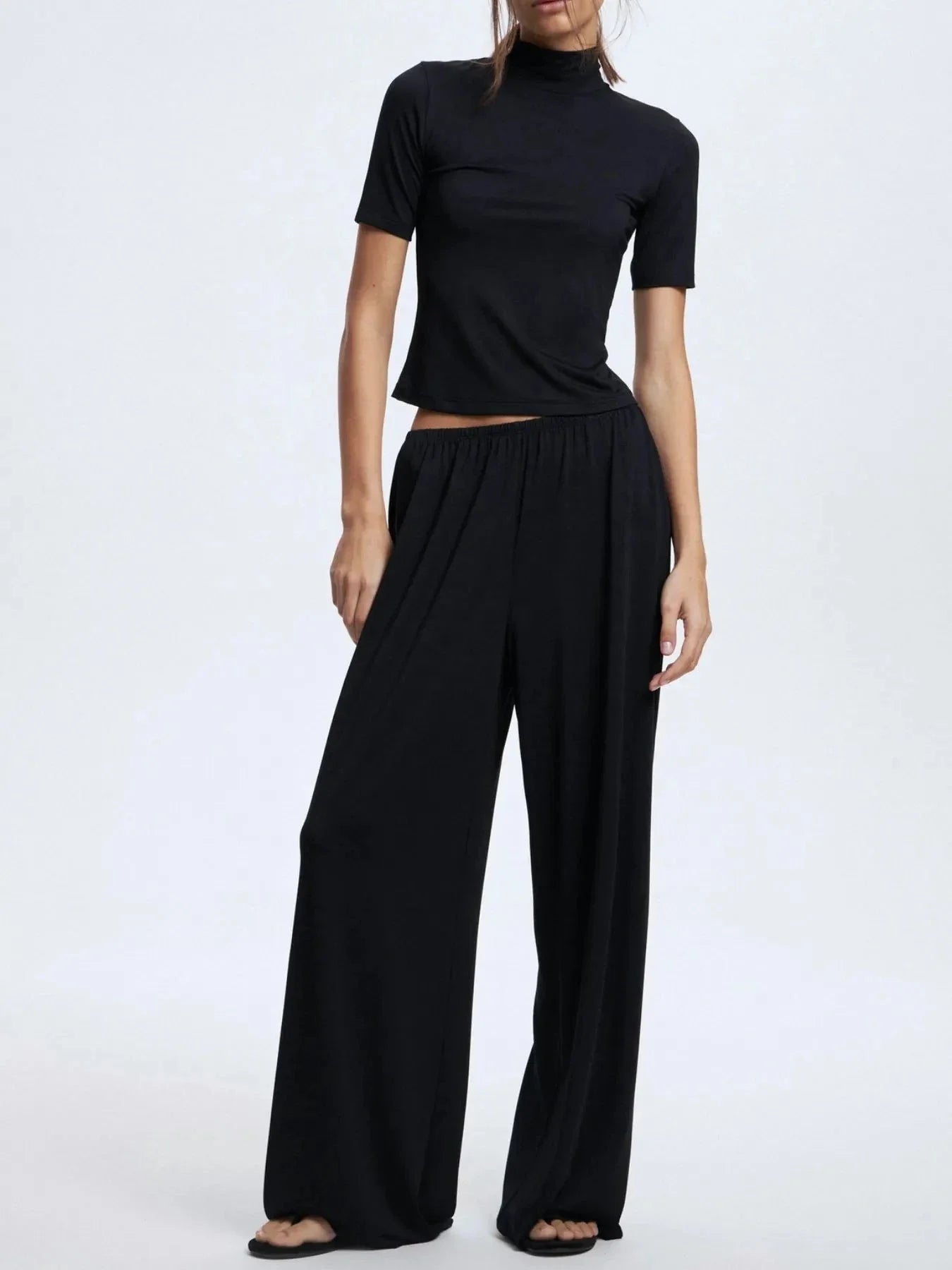 Mock Neck Top Pants Set for Effortless Style and Comfort - Redemption By Ashley North