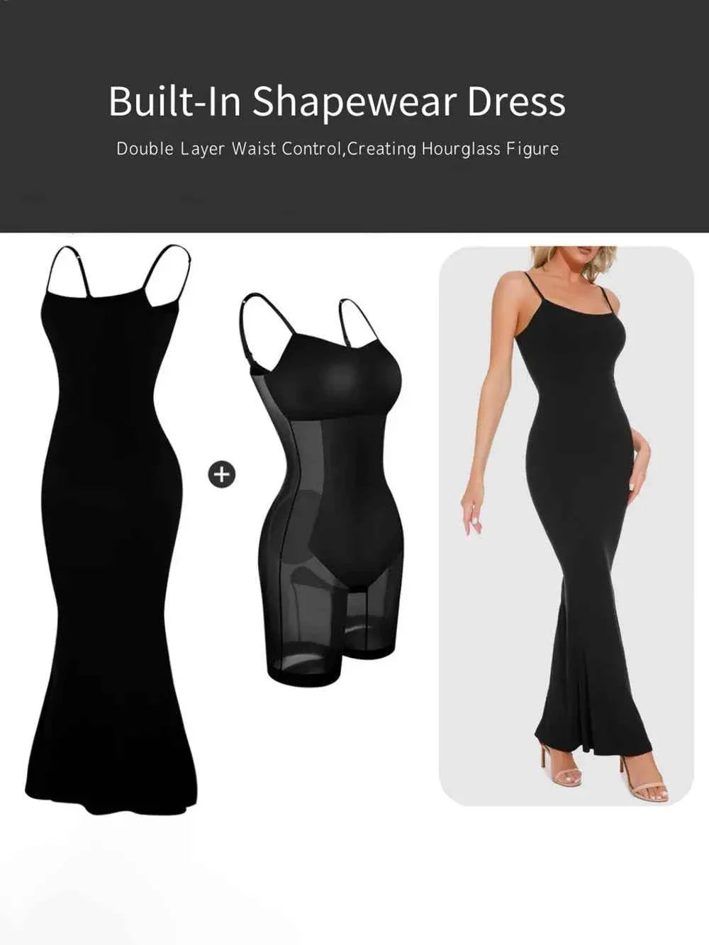 Basic Shapewear Maxi Dress with Built-In Support and Sleeveless Design - Redemption By Ashley North