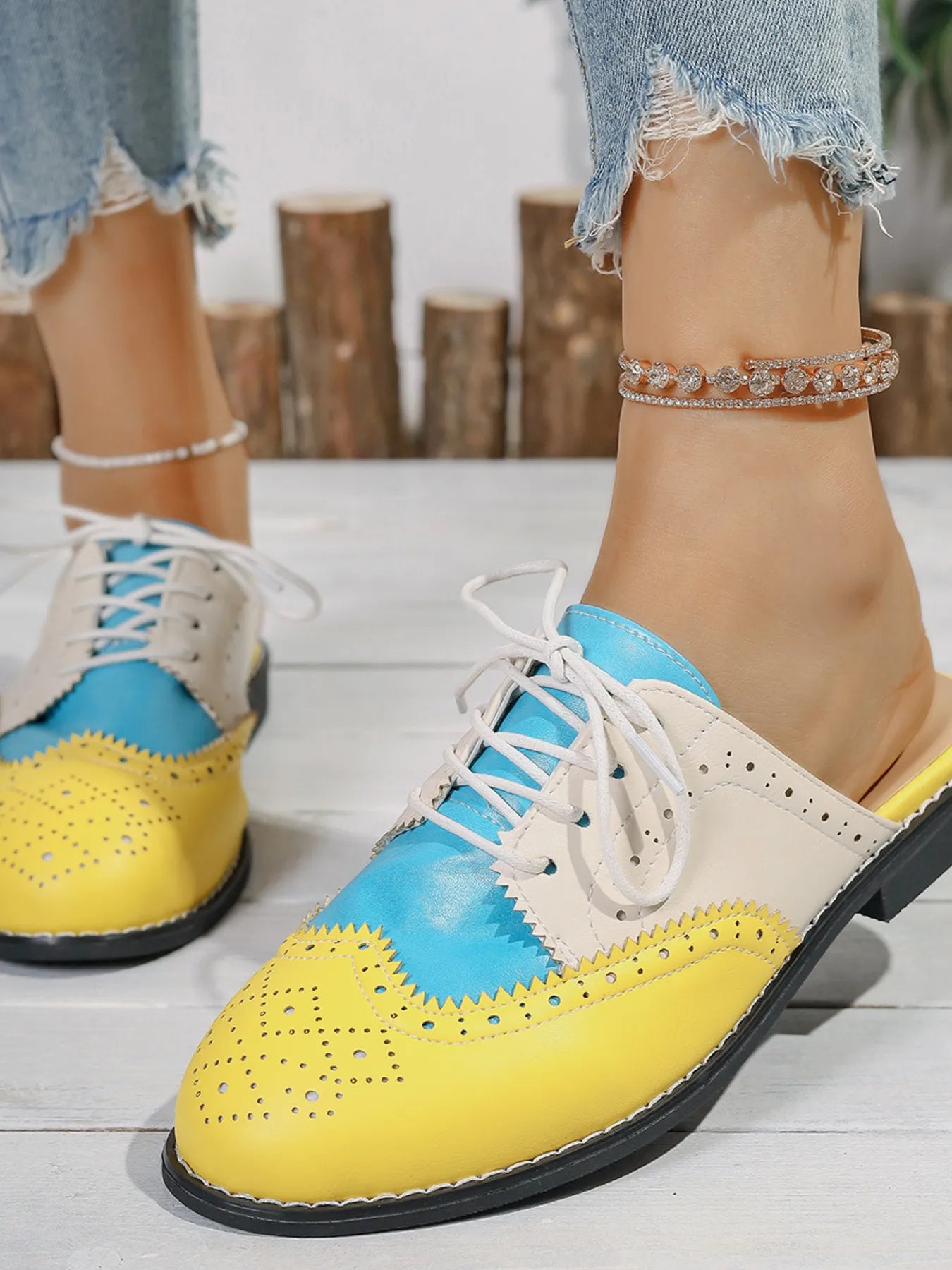 Eyelet Lace Up Slip Ons for Effortless Style and Comfort.