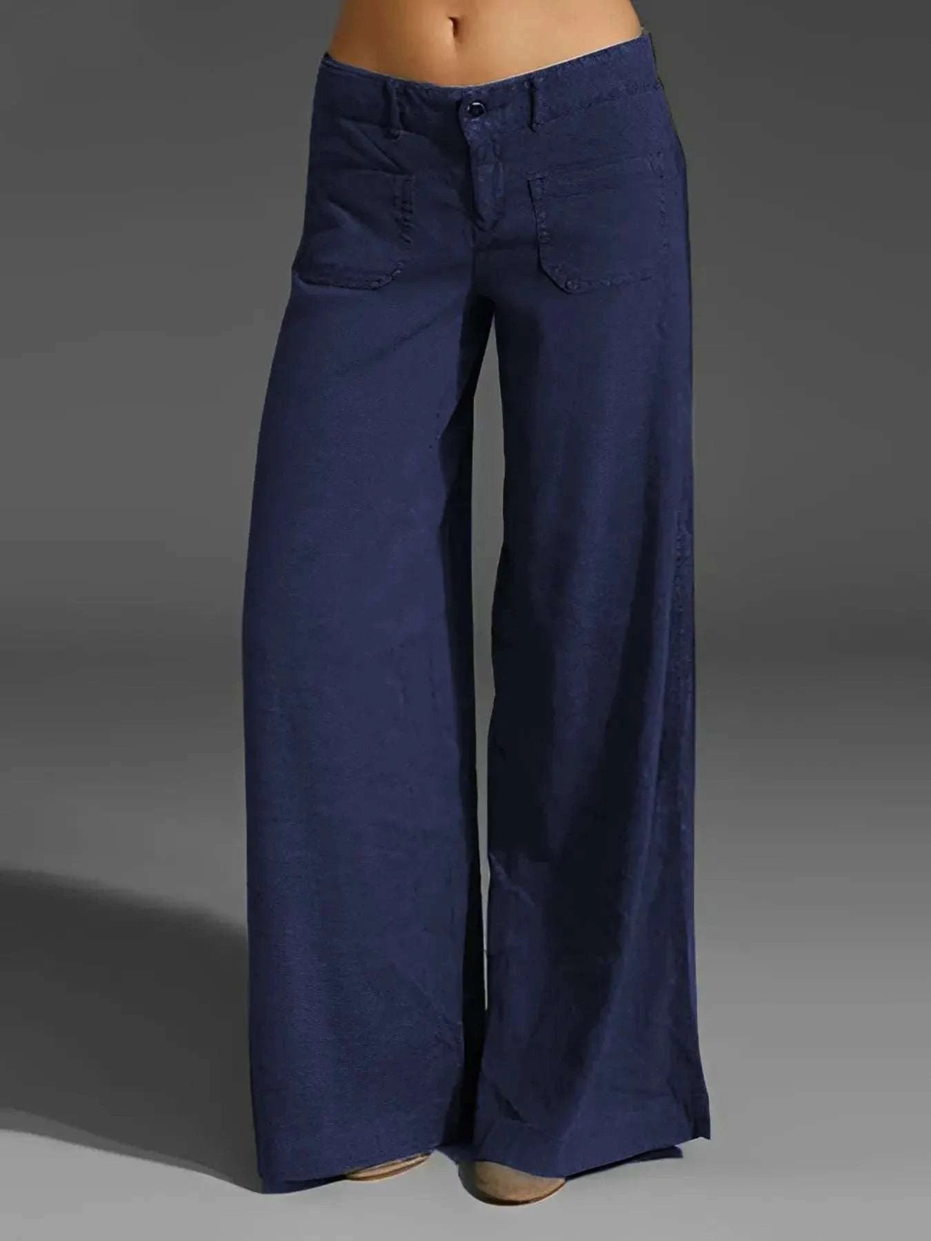 Full Size Plus Size Wide Leg Pants with Pockets.
