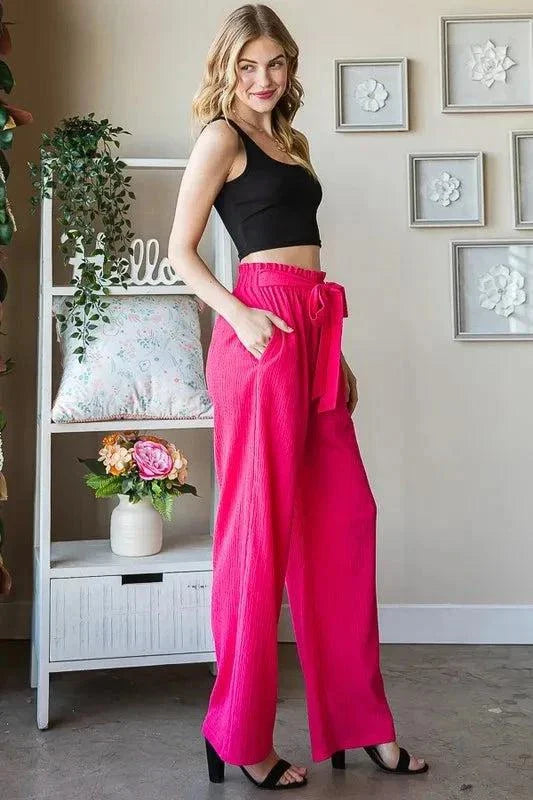 Heimish Plus Size Front Tie Pants with Paperbag Waistband - Redemption By Ashley North