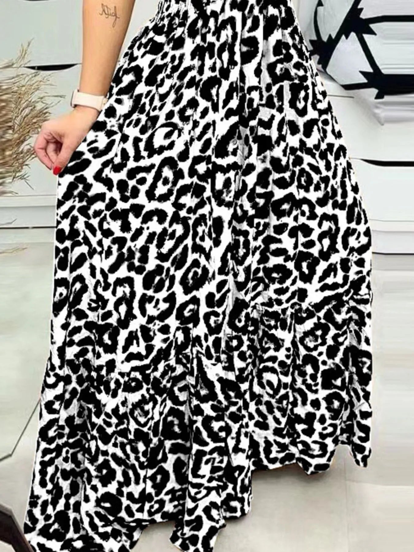 Full Size Leopard Print Dress - Spaghetti Strap Maxi Dress for Plus Size Fashion - Redemption By Ashley North