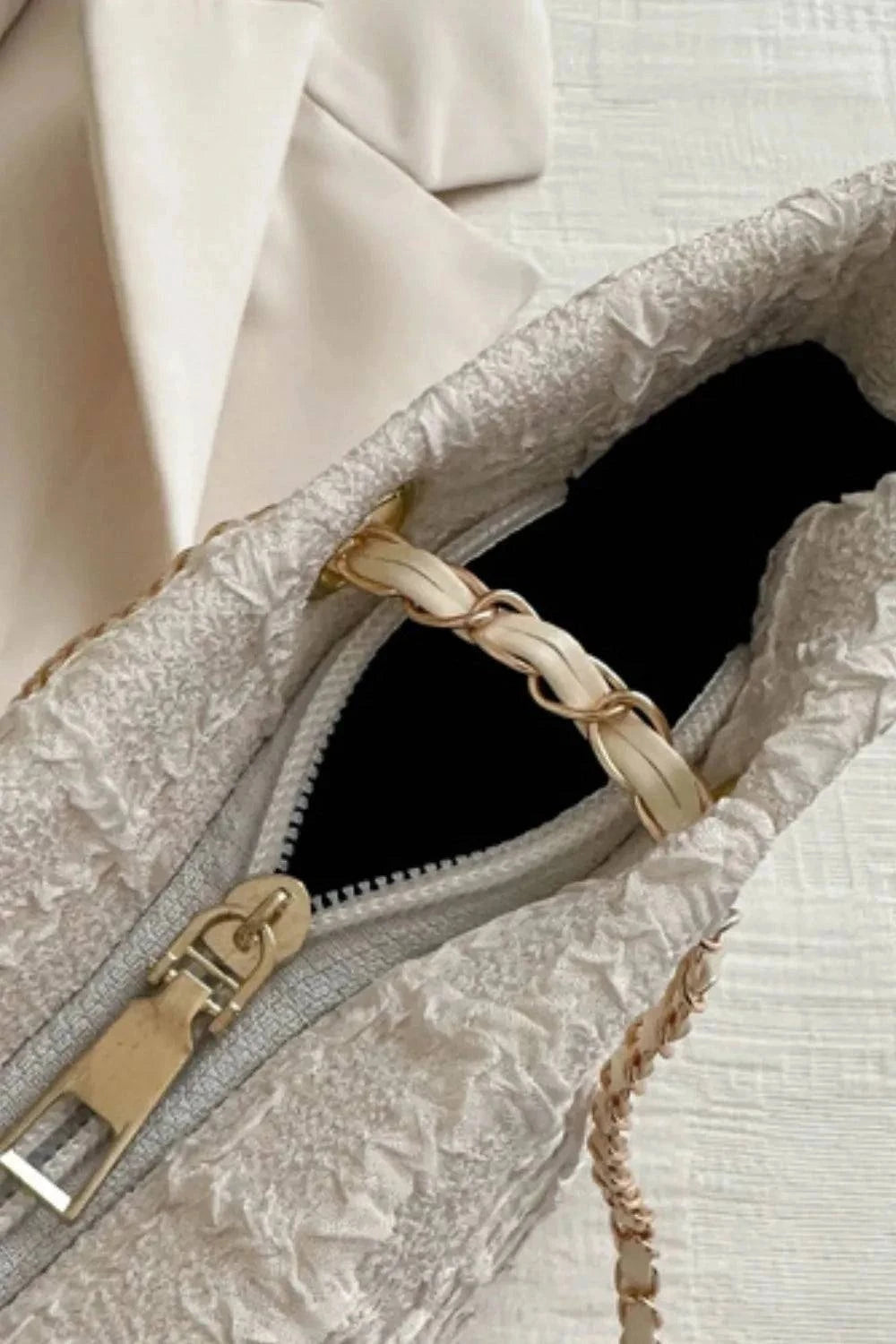 Polyester Chain Tote Bag with Textured Design - Redemption By Ashley North