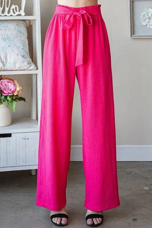 Heimish Plus Size Front Tie Pants with Paperbag Waistband - Redemption By Ashley North