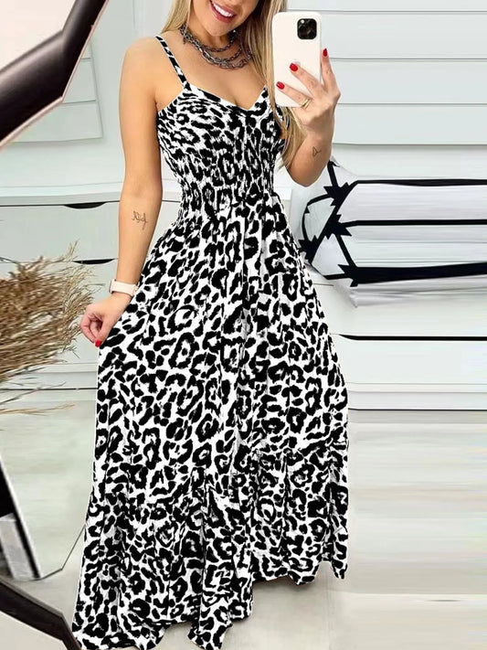 Full Size Leopard Print Dress - Spaghetti Strap Maxi Dress for Plus Size Fashion - Redemption By Ashley North