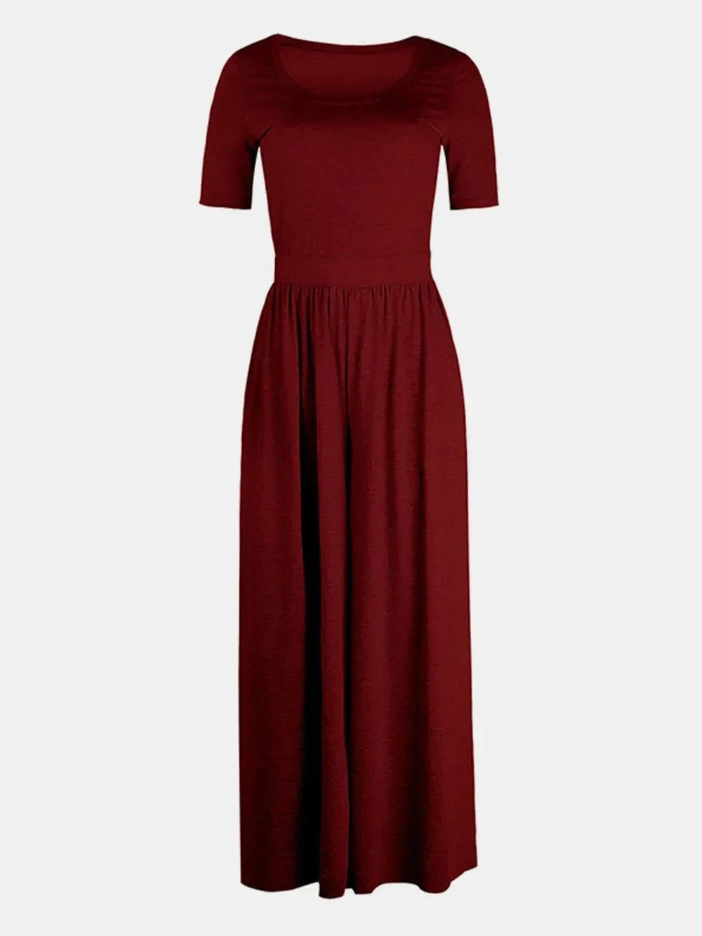 Scoop Neck Jumpsuit - Short Sleeve Stylish Women's Outfit - Redemption By Ashley North