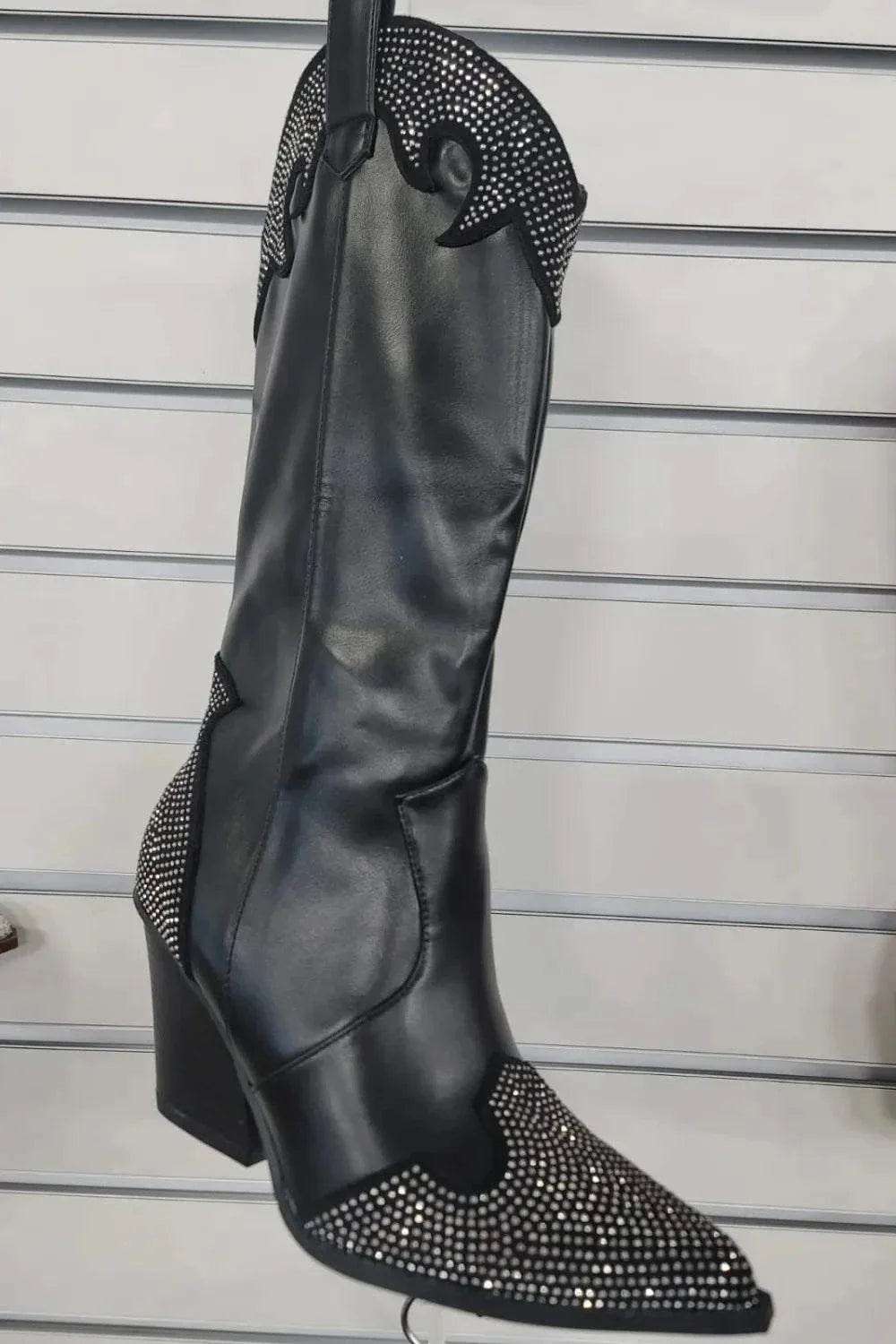 Weeboo Chunky Heel Western Boots with Rhinestones for a Trendy Style - Redemption By Ashley North