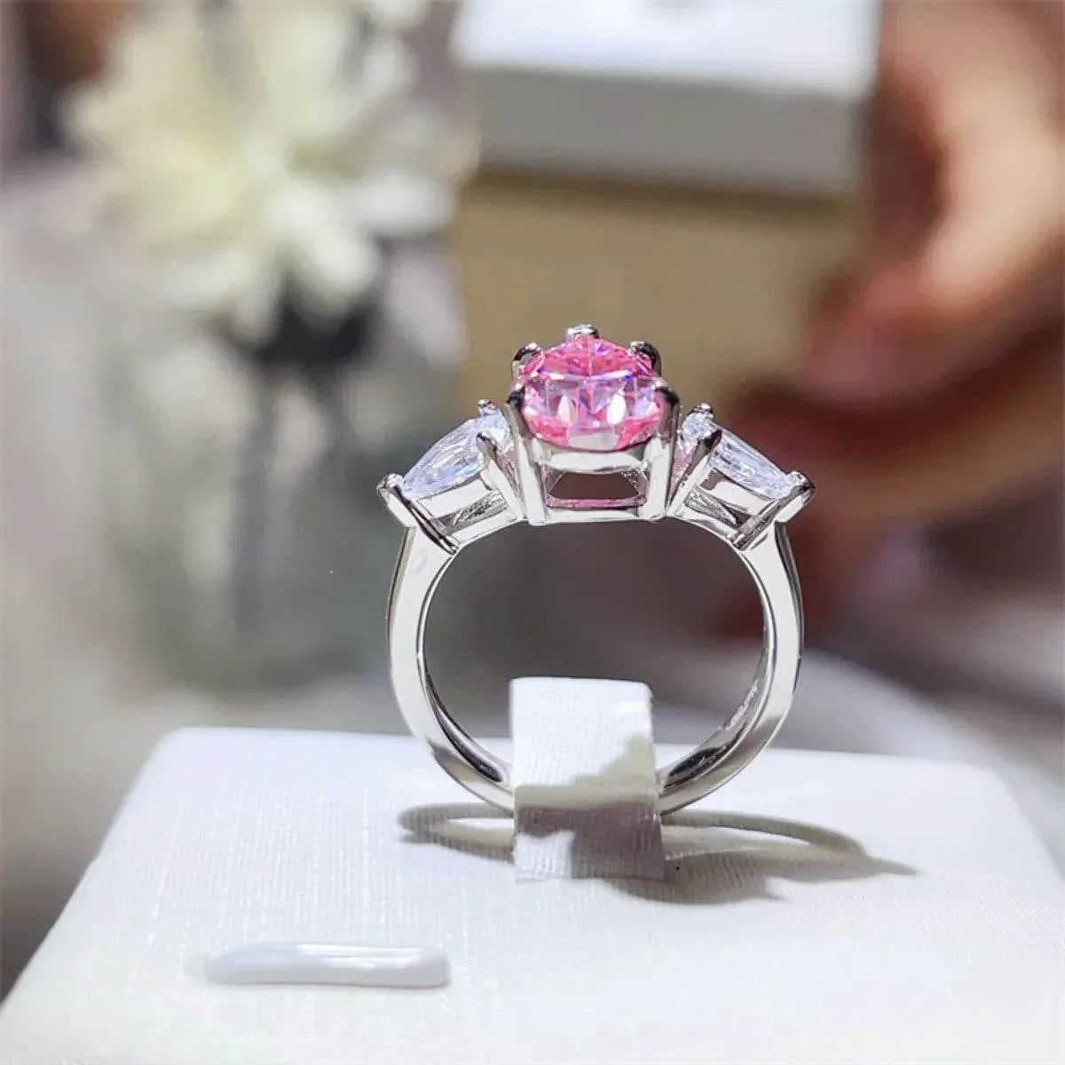 2 Carat Moissanite Ring in 925 Sterling Silver.