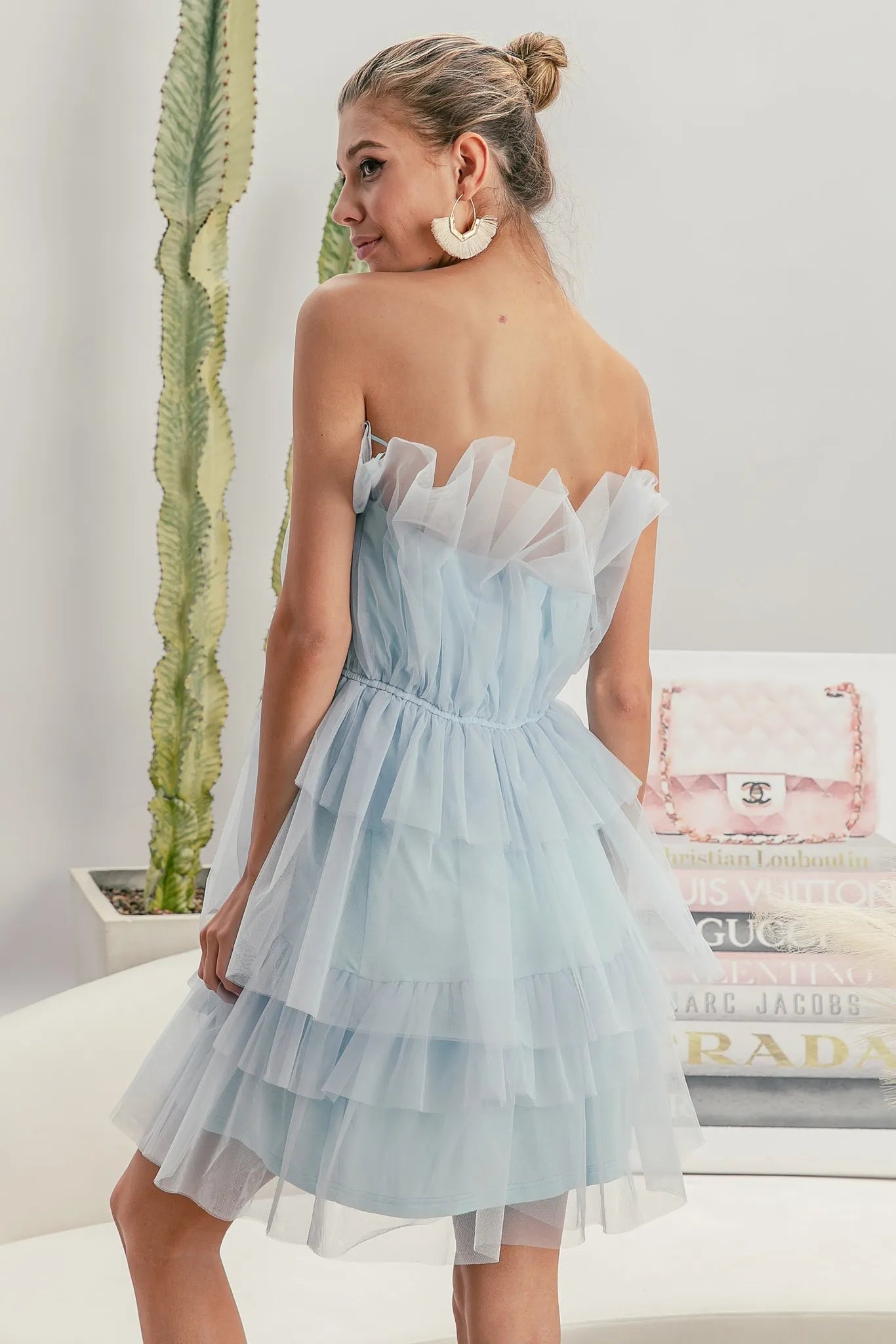 BiBi Sleeveless Layered Organza Dress.