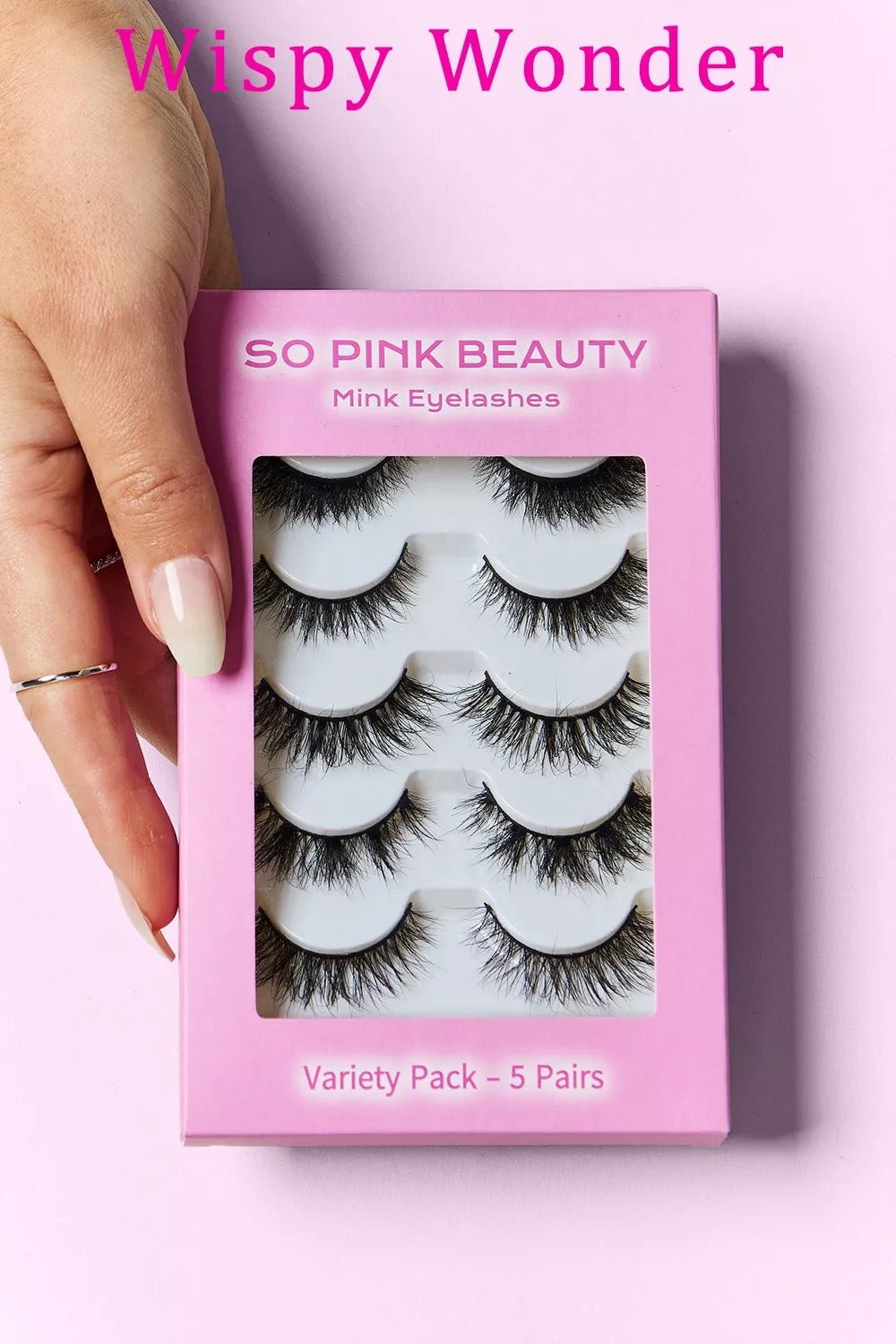 SO PINK BEAUTY Mink Eyelashes Variety Pack 5 Pairs.