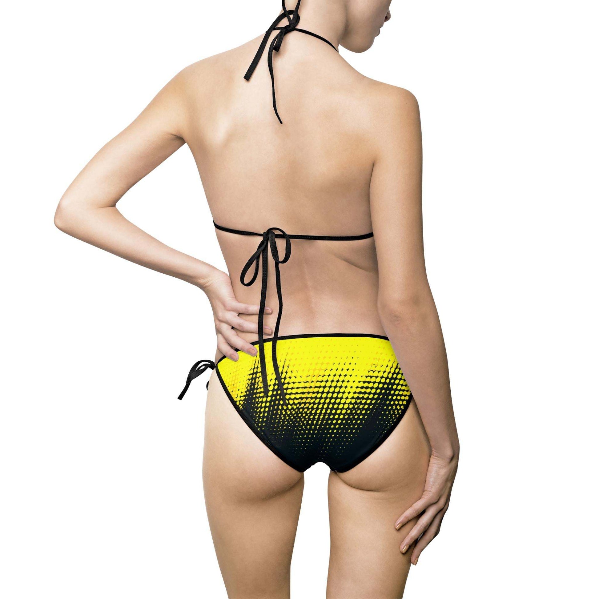 Vibrant Yellow and Black Bikini Swimsuit for Womens Swimsuits, Trendy Beachwear, Pool Parties, and Summer Essentials - Redemption By Ashley North